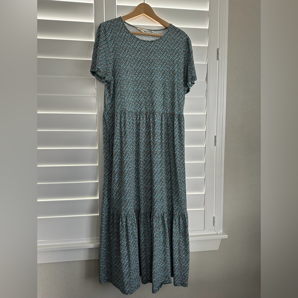 Boden Teal and Black Maxi Dress